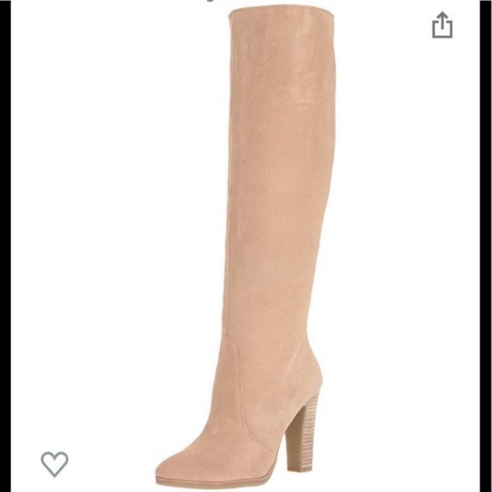 Dolce Vita Celine Nude Grey Suede Knee High Boots size 36.5